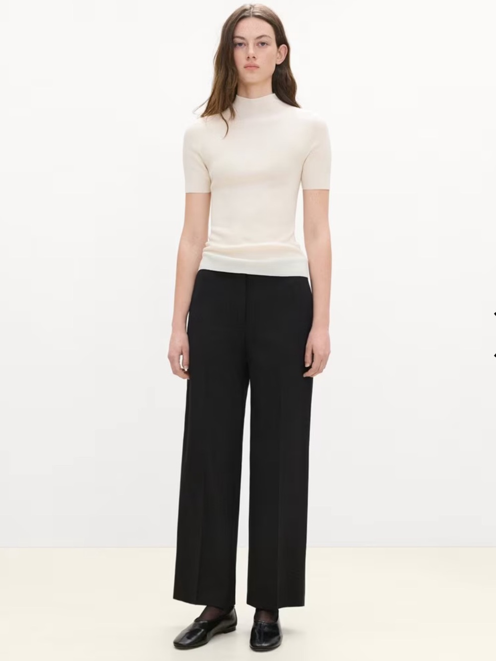 Theory Straight Leg Black Traceable Wool Trousers